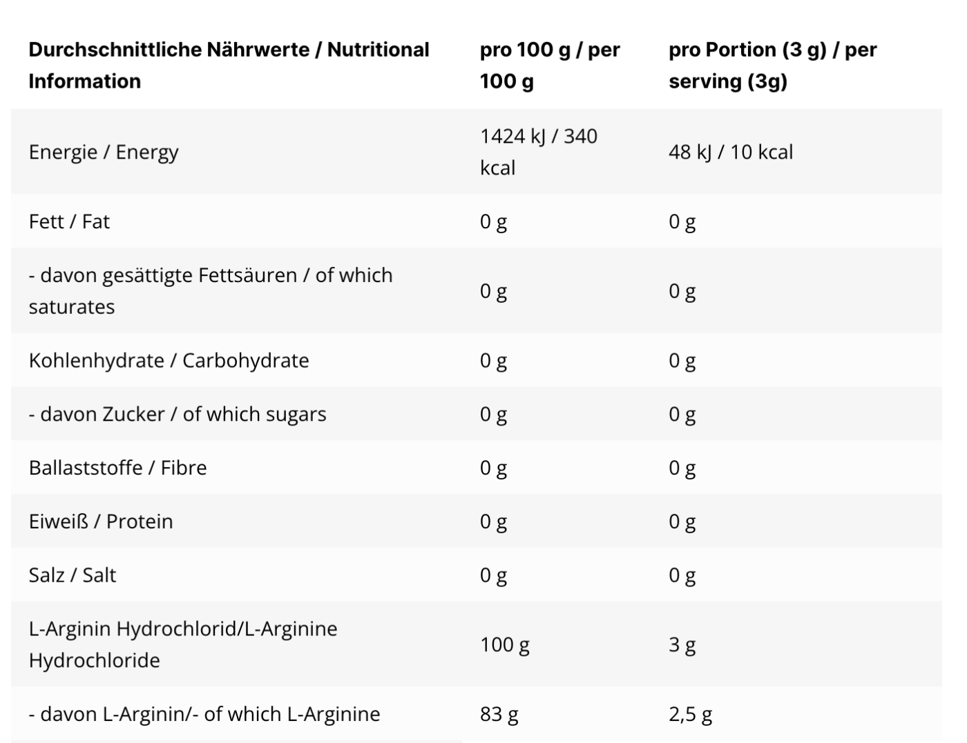 INLEAD L-Arginin HCL 500g – Bild 2