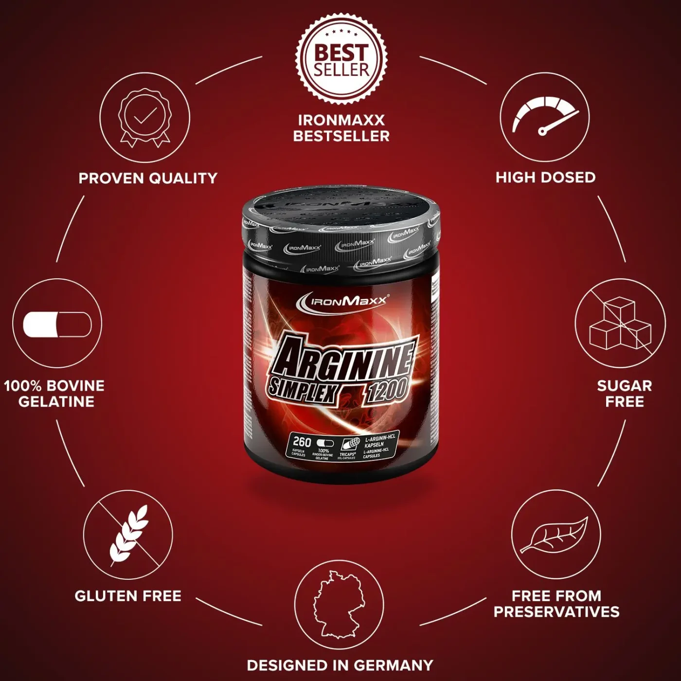 IronMaxx Arginin Simplex - 300 caps – Bild 5