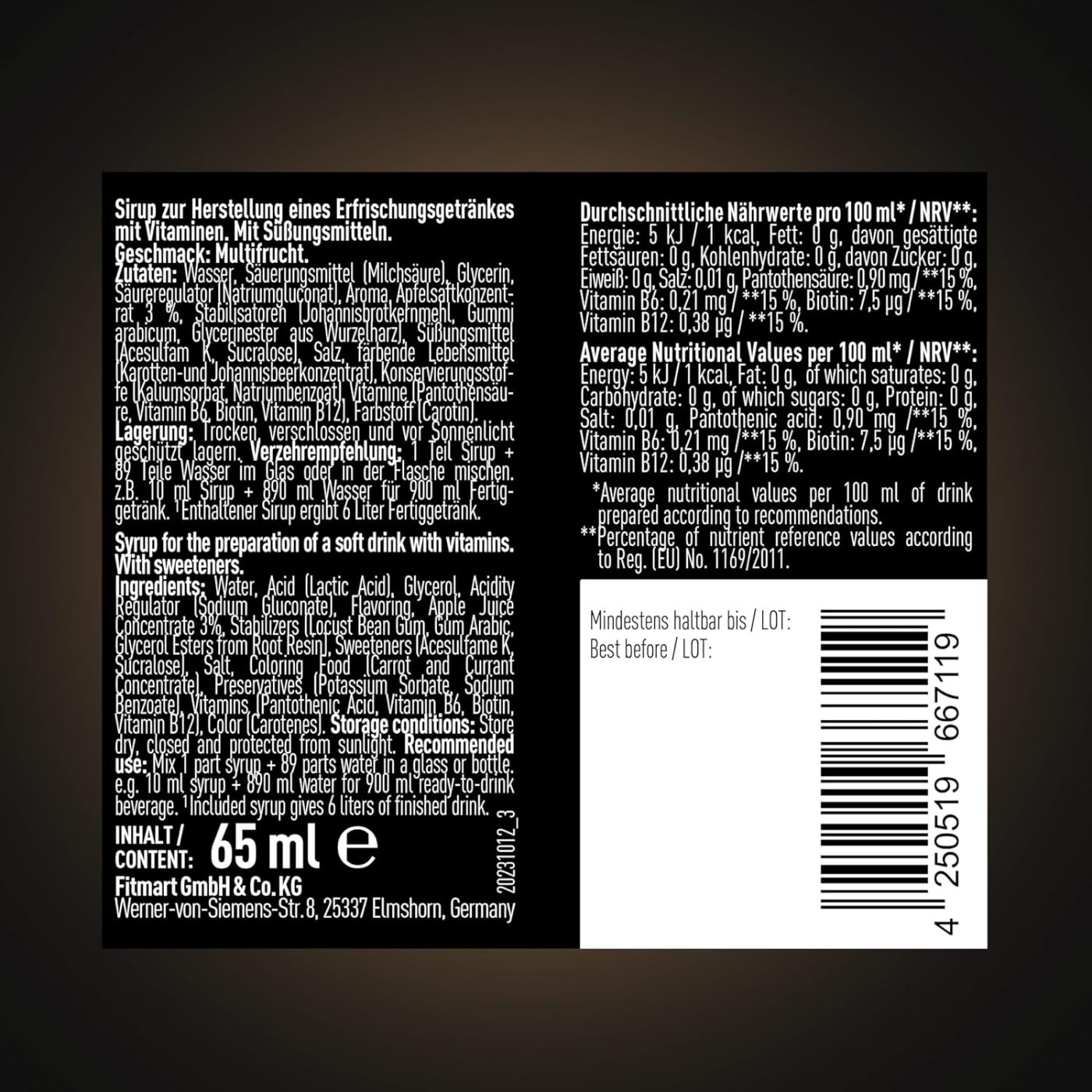 ESN Ultra Vitamin Syrup 65ml – Bild 23