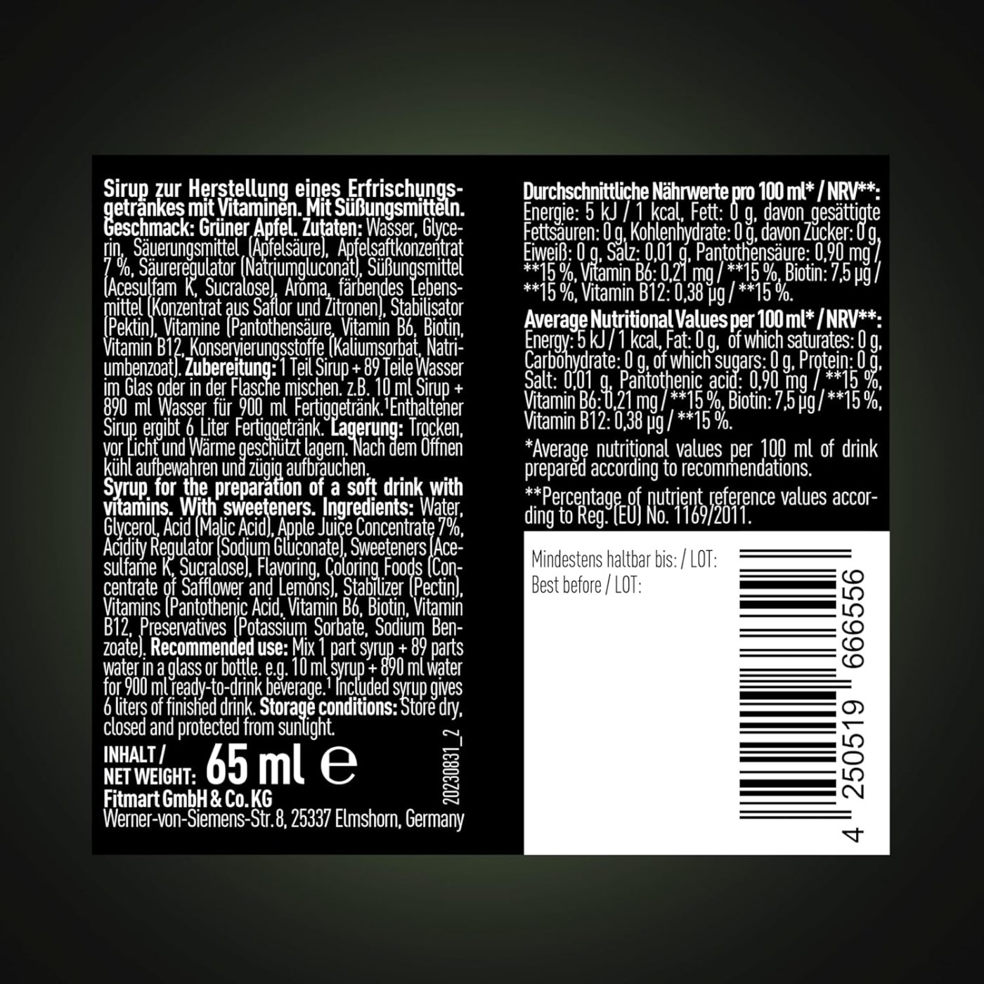 ESN Ultra Vitamin Syrup 65ml – Bild 6