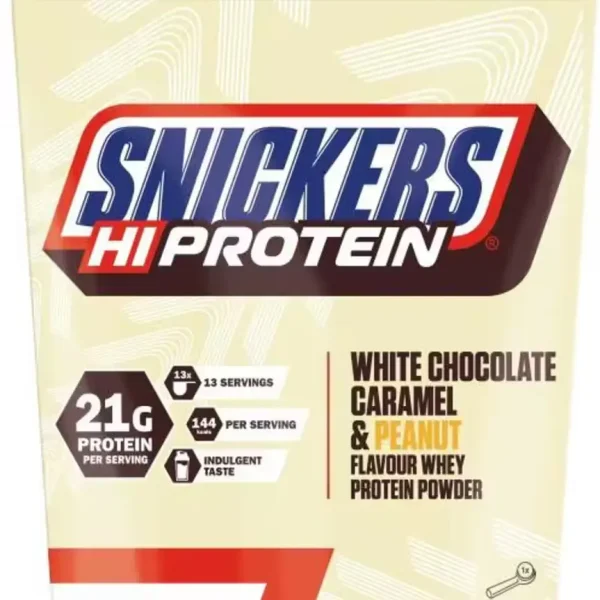 Snickers White Protein Powder 875g/455g - White Chocolate, Caramel & Peanut